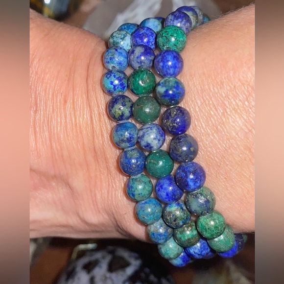 Chrysocolla Crystal AAA+ NWTS~6 mm Bracelet - Picture 2 of 5